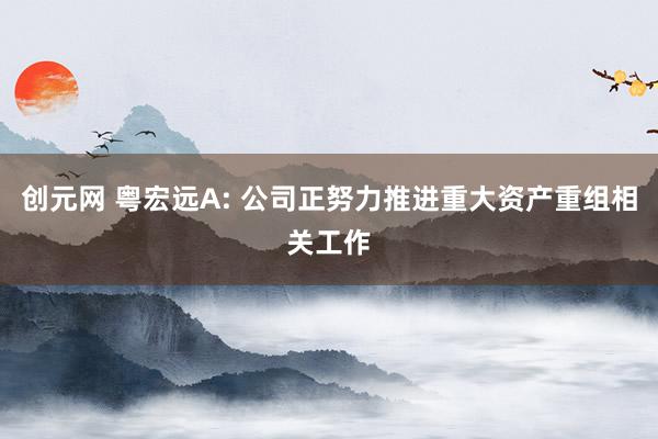 创元网 粤宏远A: 公司正努力推进重大资产重组相关工作