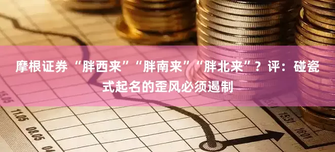 摩根证券 “胖西来”“胖南来”“胖北来”？评：碰瓷式起名的歪风必须遏制